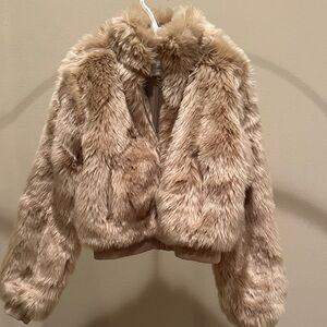 Janie and Jack Tan Faux Fur Jacket